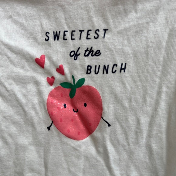 Carter’s 18M Sweetest of the Bunch White and Pink Girls Short Sleeve Onesie - Picture 2 of 4